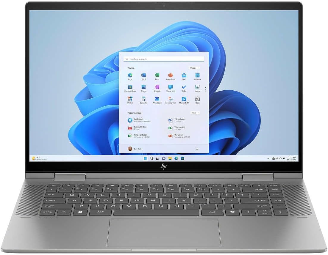 HP Envy x360 2-in-1 15 Laptop 2024 15.6” FHD 1920 x 1080 Touchscreen, Intel Evo Core Ultra 7 155U, 12-core, Intel Iris Xe Graphics, 32GB LPDDR5, 1TB SSD, Backlit KB, Thunderbolt 4, Windows 10 Pro