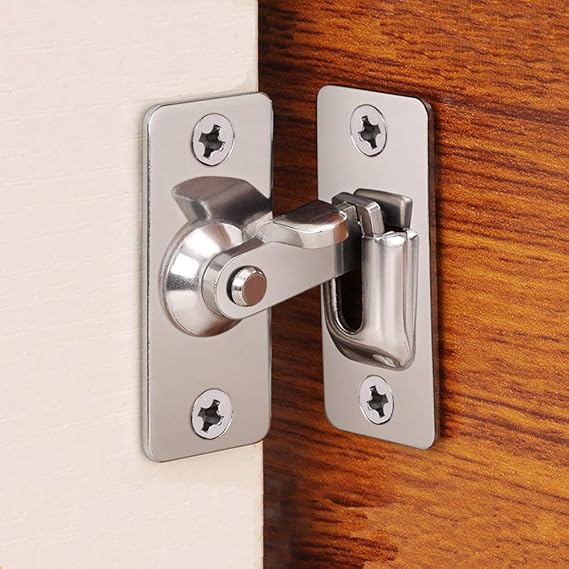 90 Degree Door Lock Flip Latch Gate Latches Safety Door Lock for Barn Wood Fence Sliding French Doors,SUS304 Stainless Steel Gate Hardware