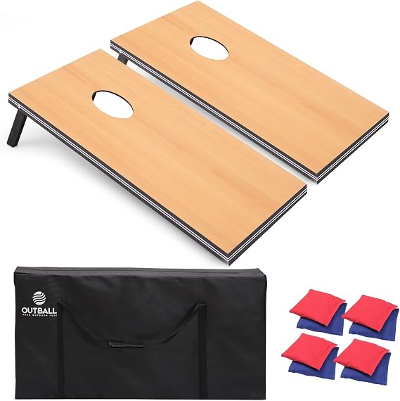 Cornhole Set Corn Holes Outdoor Game Cornhole Boards Regulation Size Bean Bag Toss Game Outdoor for Adults Family Lawn Beach Outside Activities,Include Carrying Bag