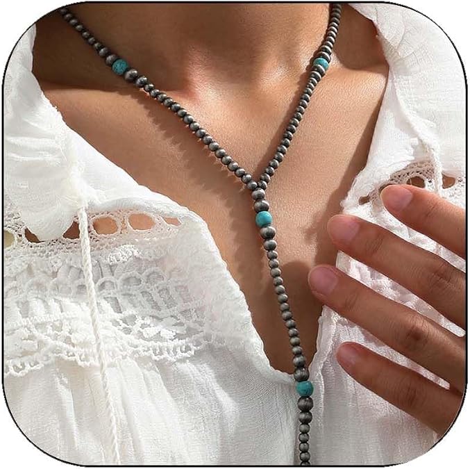 Navajo Pearl Necklace for Women Western Turquoise Necklace Western Cowgirl Jewelry for Women