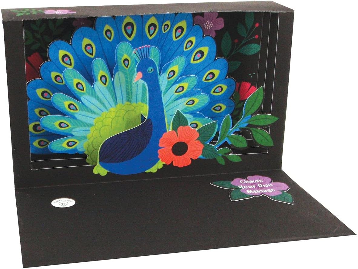 Up With Paper LED Delighted Shadowbox Card - Peacock,multi colored,0048641351143_mfn