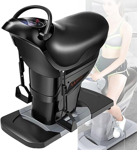 Electric Abdominal Exercise Machine, Electric Horse Riding Machine, Shake Abdominal Buttocks Fitness Exercise Machine, Fitness Trainer with Safety Switch,Black
