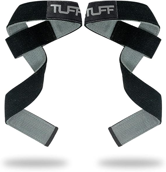TUFF Dual-Ply Lifting Straps for Weightlifting & Powerlifting - Heavy Duty Cotton, 24-inch Length, Reinforced Stitching, Max 1320 lbs Capacity, Anti-Fray, Sold as Pairs