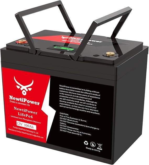 12V 100Ah Lithium LiFePO4 Battery with 100A BMS Grade A Cells Deep Cycle Rechargeable Battery,10000+ Cycles,Perfect for Golf Cart,Off Grid Applications (12.8V 100Ah)