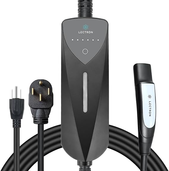 Lectron Level 1/2 (8A - 40A) Tesla NACS Portable EV Charger - Dual-Level Electric Vehicle Charging Station with NEMA 14-50/5-15 Plug - Compatible with All NACS Electric Vehicles