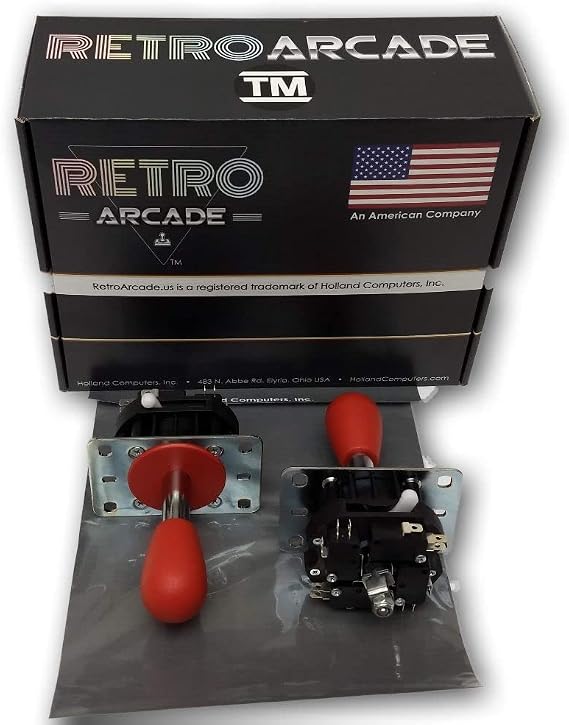 Mag-Stik-Plus Arcade Joystick Player switchable from 4 to 8 Way from the top of the Panel (Red)