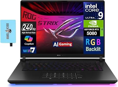 ASUS ROG Strix Scar 16 AI Gaming Laptop, 16.0 240Hz Mini LED WQXGA Display Intel Ultra 9-275HX, GeForce RTX 5080 16GB, 32GB DDR5, 8TB PCIe SSD, RGB KB, 2 Thunderbolt 5, Win 11 Pro wHub