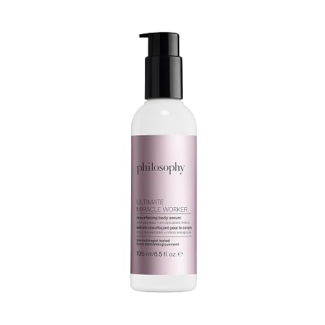 philosophy ultimate miracle worker resurfacing body serum - with retinol, hyaluronic acid & peptides - clinically proven to immediately double skin's moisture and reduce crepiness - 6.5 fl oz