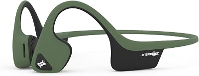 Aftershokz Air Bone Conduction Wireless Bluetooth Headphones with Reflective Strips, Forest Green
