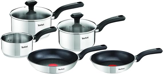 Tefal Comfort Max Stainless Steel 5-Piece Pots and Pans Set