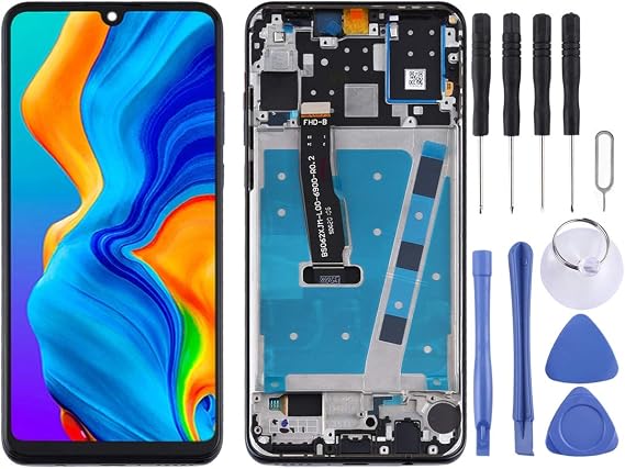 HONGYAN LCD Screen Replacement Tool LCD Screen and Digitizer Full Assembly with Frame for Huawei P30 Lite/Nova 4e (RAM 6G / High Version) (Color : Black)