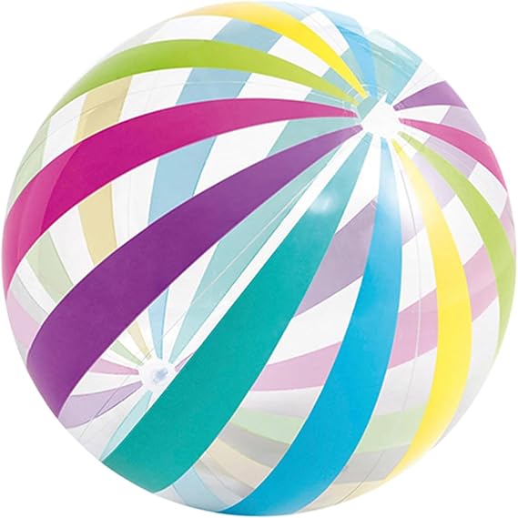 10.62inch Beach Balls, Large Rainbow Beach Ball Inflatable Pool Toys for Party Supplies Decorations, Pool Balls for Swimming Pool Summer Beach Water Games Beachball Party Favors(Stripe)