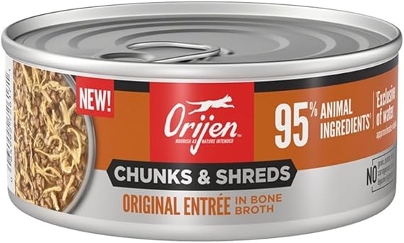 ORIJEN Chunks & Shreds Original Entree Wet Cat Food, 5.5 oz., Case of 12