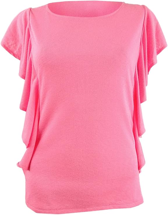 Rachel Rachel Roy Ruffled Top - Neon Flamingo XS