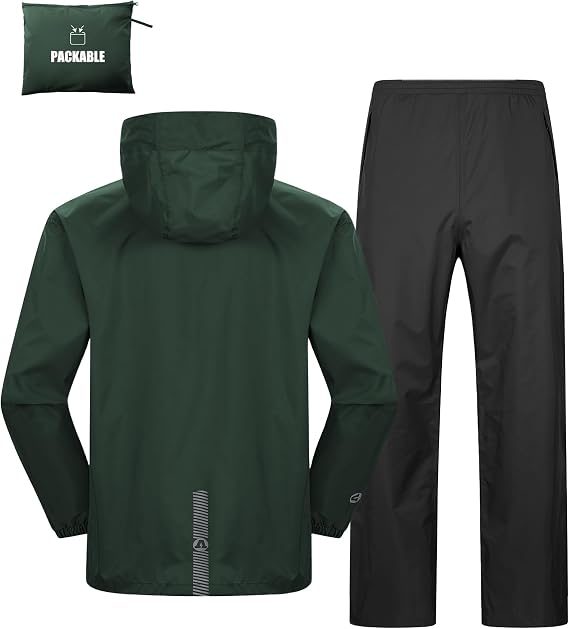 Outdoor Ventures Packable Rain Suit for Men Waterproof Golf Rain Gear