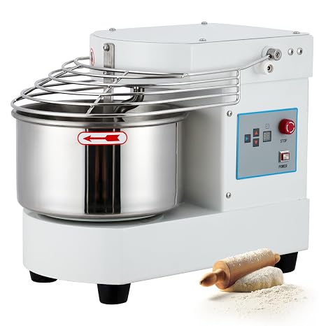Commercial 10.5QT Dough Mixer,Food Mixer Machine 650W Dual-Rotation Kneading with Touchscreen Timer & Safety Shield, for Bakeries, Pizza Restaurants, Commercial Kitchens