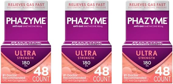 Phazyme Anti-Gas Ultra Strength 180 mg Softgels - 48 ct, Pack of 3