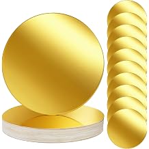 Cedilis 100 PCS Round Paper Placemats, 33 cm Disposable Gold Table Mats Charger Plate for Dinner Plate, Wedding, Birthday Party Decor