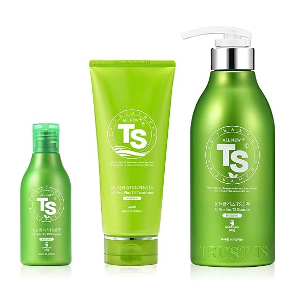 TS Shampoo and Treatment Set for Hair Growth, Thinning and Damaged Hair | Shampoo (16.9 oz) + Treatment (6.8 oz) + Shampoo (3.4 oz)