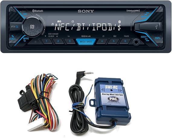 Sony DSX-A405BT Receiver Bluetooth Steering Wheel Control Interface | Receiver with Bluetooth connectivity and steering wheel control interface included.