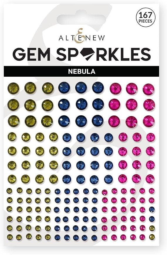 Altenew Nebula Gem Sparkles, Adhesive Craft Gems, Shiny Paper Crafting Accents, 3D Stickers, Gemstone Shaped Stickers for Paper Crafting