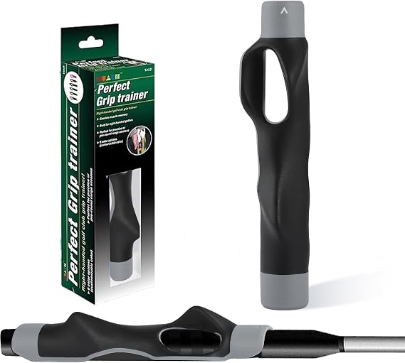 Golf Grip Trainer for Correct Hand Placement, Right-Handed Golf Training Aid to Improve Swing Consistency & Build Muscle Memory, Golf Club Grip Trainer Fits Most Standard Drivers, Irons & Wedges