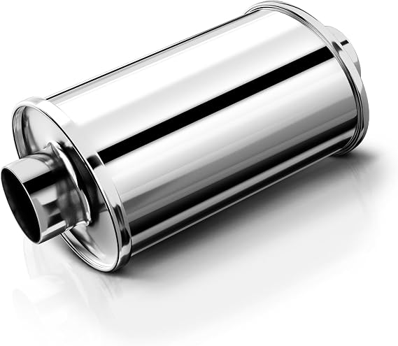 Resonator, 3'' Inlet & Outlet Ultra Quiet Resonator, 304 Stainless Steel Performance Exhaust Muffler
