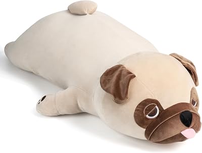 Weighted Pug Stuffed Animals, 20 3 Lbs Big and Cute Pug Stuffed Animal, French Bulldog Weighted Plush Pillow Toys, Gift for Kids and Adults 20 3 lbs