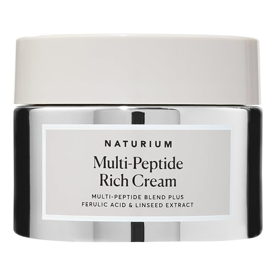 Naturium Multi-Peptide Rich Cream, Hydrating & Nourishing to Help Appearance of Fine Lines & Wrinkles, Vegan & Cruelty-Free, 1.7 oz