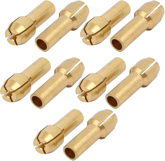 Aexit 10pcs 1.6mm Power Tool Clamping Dia Brass Qucik Change Collet Nut for Rotary Power Tool Model:38as523qo488