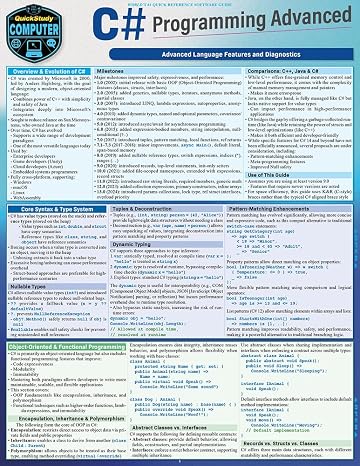 C# Programming Advanced: a QuickStudy Laminated Reference Guide
