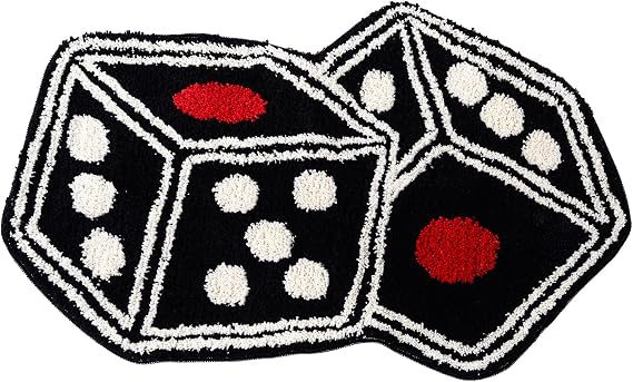 Dice Rug - 31"X23" Cool Carpet Non-Slip Flocking Floor Bath Mat for Living Room Decor, Alt Room Decor Soft Y2K Rugs Hypebeast Doormat for