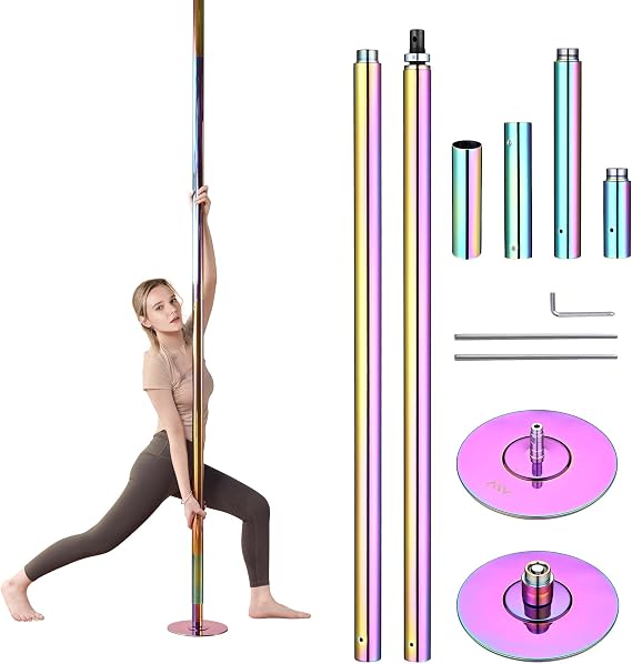 AW 9.25 FT Portable Dance Pole Kit Static Spinning Pole Dancing Pole Strip