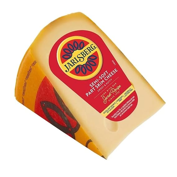Jarlsberg Original Sweet & Nutty Cheese Wedge, 4 Lbs | Semi-Soft Part-Skim Cheese | Grass Fed | Naturally Lactose Free | Good Source of Protein