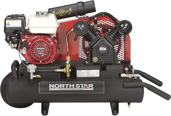 NorthStar Gas Wheelbarrow Air Compressor, 8-Gal., 13.7 CFM at 90 PSI