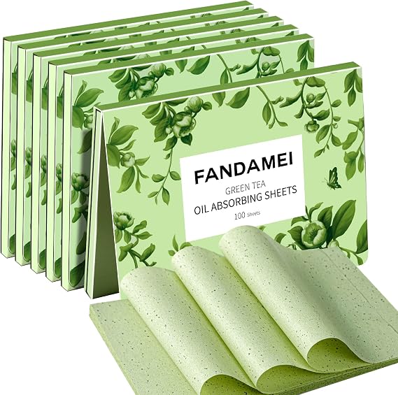 FANDAMEI 600 Counts Blotting Papers For Face, Oil Blotting Sheets For Face | Green Tea, Make-up Friendly, Oil Absorbing Sheets For Face, Oil Blotting Sheets, Face Blotting Sheets