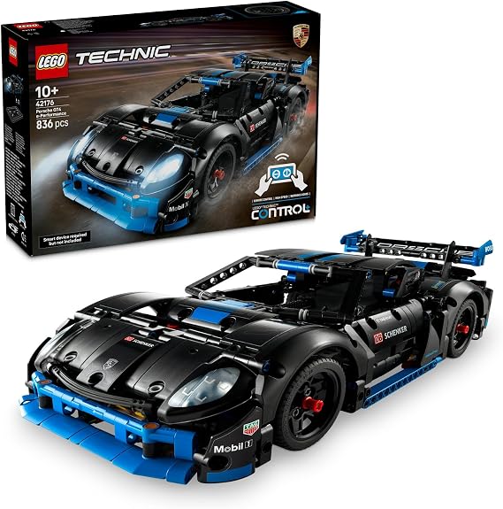 LEGO Technic Porsche GT4 e-Performance Race Car 42176 – Toy Remote Control Car Making Set for Kids 10 Years and Over, Birthday Gift Idea (834 Pieces)