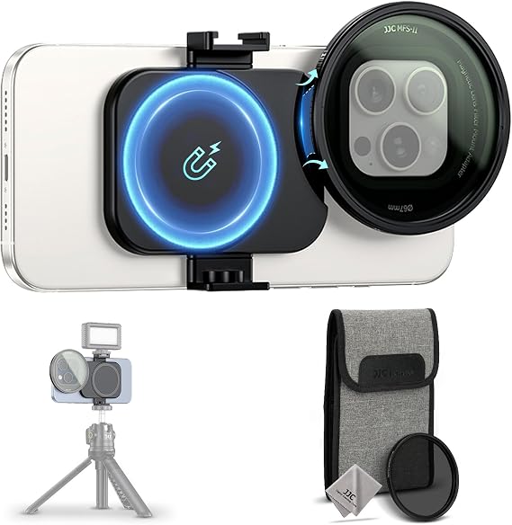 67mm ND Variable Filter for iPhone 16 15 14 Pro Pro Max, Lens Filter Adapter