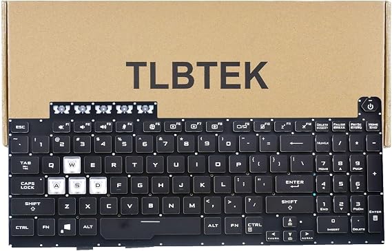 TLBTEK Backlight Keyboard Replacement Compatible with Asus TUF Gaming A15 FX506 FA506 FA556 TUF506.TUF A17 FA706.TUF Gaming F17 FX706LI FX706 FX706L FA706U FX706U FA706 661VUS00 Series RGB Laptop