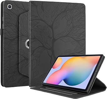 Case for Samsung Galaxy Tab S6 Lite 2020/S6 Lite 2022 10.4", 360 Rotating Case for Galaxy Tab S6 Lite Model(SM-P610/SM-P615/SM-P613/SM-P619) Premium PU Leather Cover with Pen Holder-Black