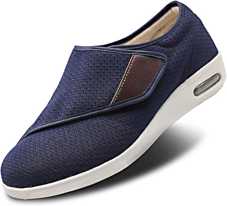 Men's Diabetic Shoes Extra Wide Adjustable Closure Walking Sneakers Lightweight Casual Athletic Shoes, Support for Swollen Feet, Diabetic & Edema