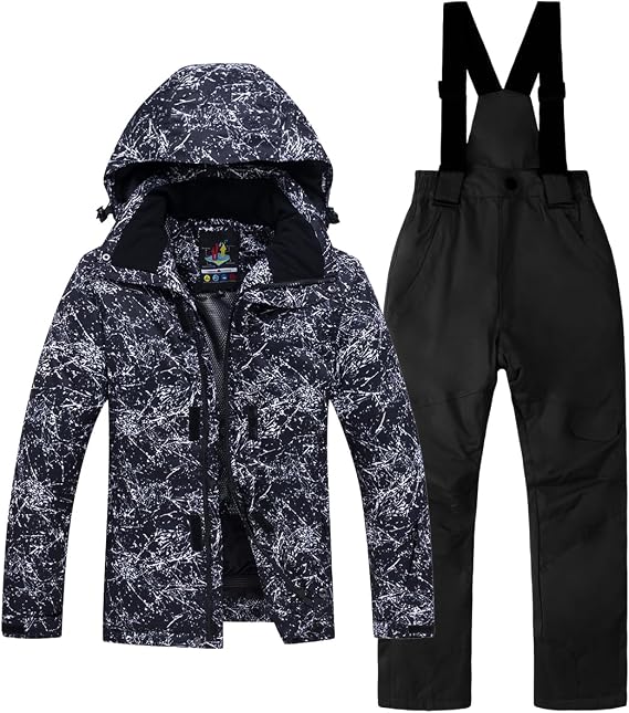 kids snowsuit ski suit pants jacket waterproof snowbibs for boys girls raincoat