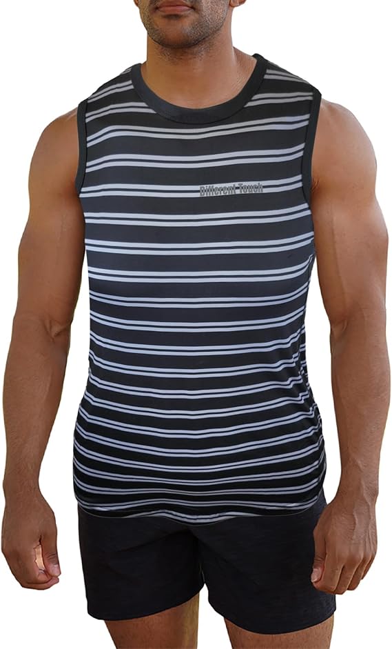 Different Touch Mens Active Gym Workout Sleeveless Shirt Quick Dry Crew Neck Muscle Tank Top