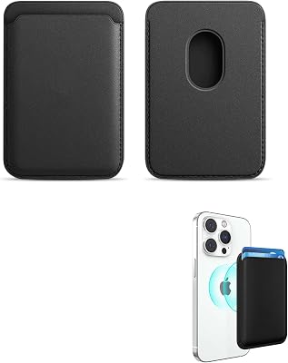 Invisible Ultra-Thin Magnetic Phone Wallet for Apple Magsafe iPhone 14 Pro Max14 Plus14 Pro14, 13 Max13 Pro13, 12 Max12 Pro12, Cell Phone Case Accessory, Fits 3 Cards Black
