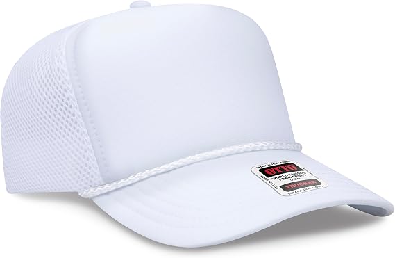 OTTO Cap 5 Panel High Crown Air Mesh Back Trucker Hat