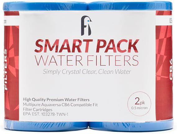 iFilters 0.5 Micron Multipure CB6 Compatible Carbon Water Filter - 2 Pack