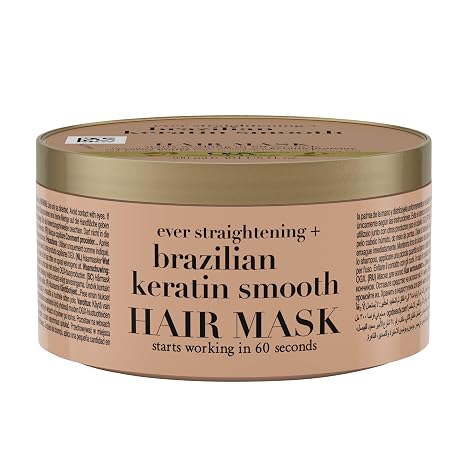 OGX Brazilian Keratin Smooth Hair Mask Hair Mask 300 ml Moisturising hair mask with keratin protein for frizzy curly wavy hair