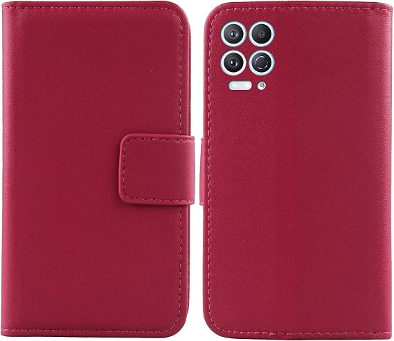 Genuine Leather Case TPU Silicone Shell for Motorola Moto G100 / Edge S 5G 6.7" Wallet Premium Flip Protection Cover Skin Pouch with Card Slot (Rose)