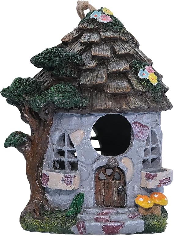 Bird Houses for Outside Resin Bird House Room Garden Courtyard Backyard Decor Handmade House