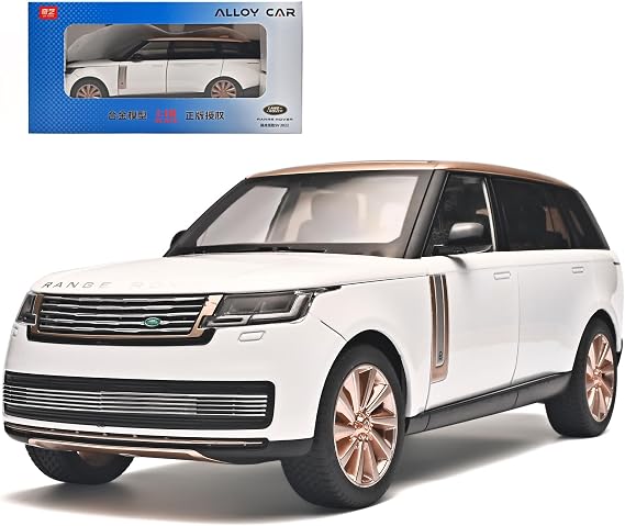 RZAPE Car Toys for Boys 1/18 Diecast Cars Compatible with Land Rover Range Rover Model Car Kits Collection,Metal Off-Road SUV Toy Car with Light and Sound,Cars for Kids Ages 3-5(White)